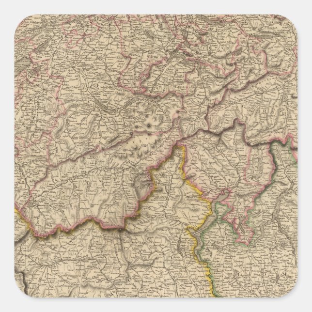 Adesivo Quadrado Suiça, Alpes (Frente)