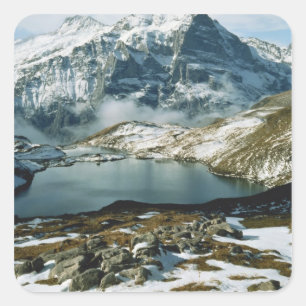 Adesivo Quadrado Suiça, Grindelwald, Alpes Berneses, Vista