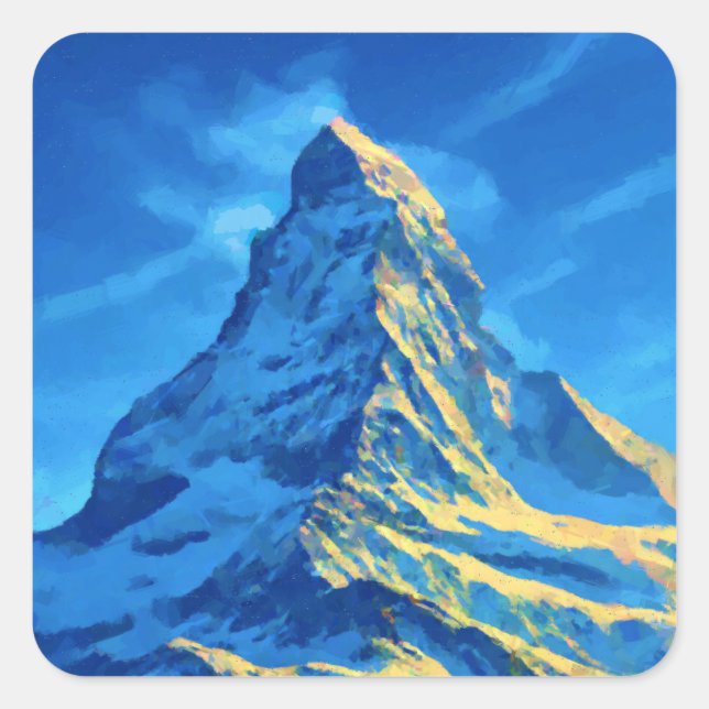 Adesivo Quadrado Suiça Matterhorn (Frente)