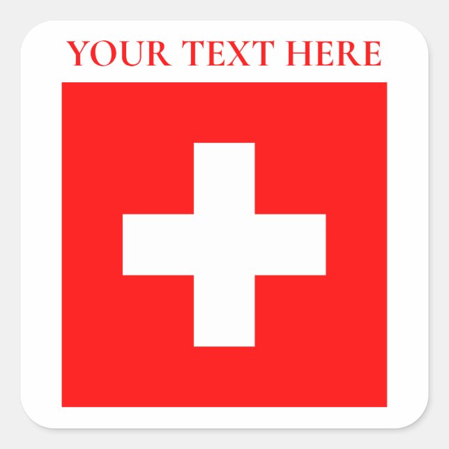 Adesivo Quadrado Suiça personalizada Schweiz Suíça Europa (Frente)