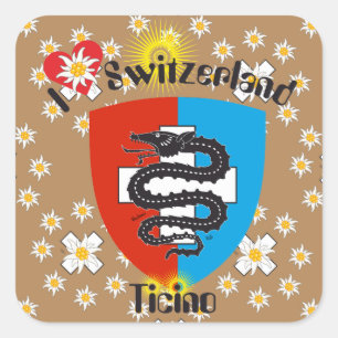 Adesivo Quadrado Suiça Schweiz Suisse Svizzera
