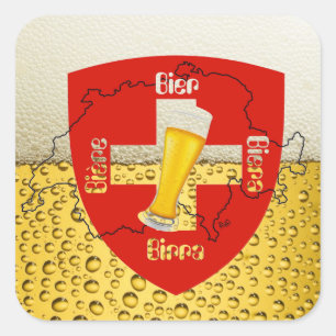 Adesivo Quadrado Suíça - Suisse Svizzera - Svizra - Switzerland