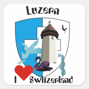 Adesivo Quadrado Suíça Suisse Svizzera Svizra Switzerland Kleber