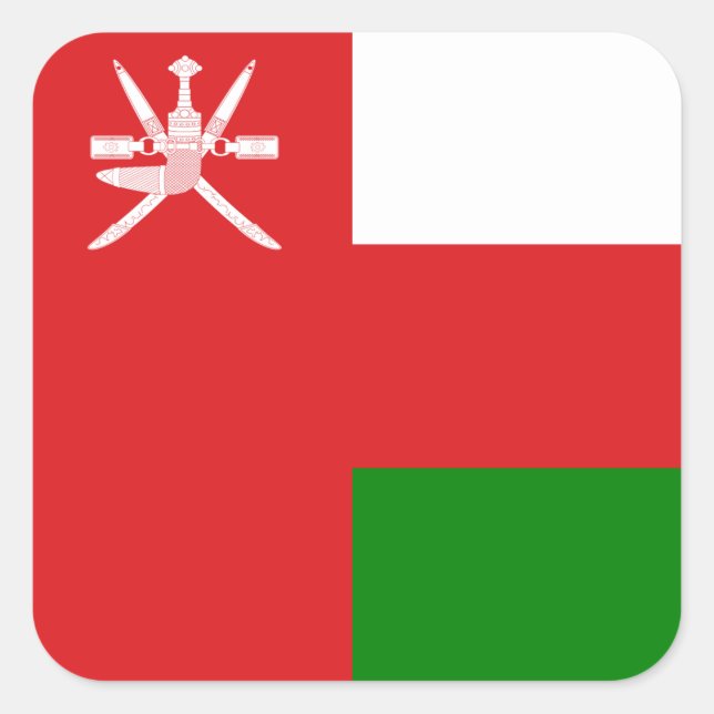 Adesivo Quadrado Sultanato de Oman Flag (Frente)