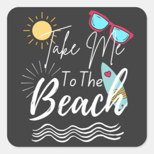 Adesivo Quadrado Summer Me Leva À Praia