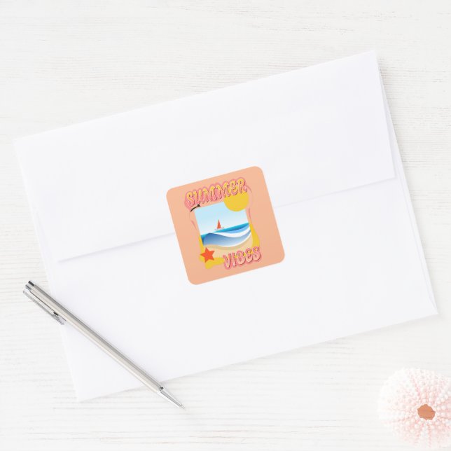 Adesivo Quadrado Summer Vibes Sticker (Envelope)