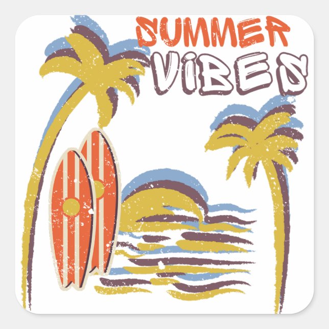 Adesivo Quadrado Summer Vibes Vacage (Frente)