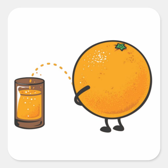 Adesivo Quadrado Sumo de laranja (Frente)