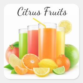 Adesivo Quadrado Sumos de frutas