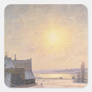 Adesivo Quadrado Sun e neve, cena de Éstocolmo