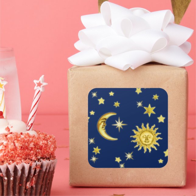 Adesivo Quadrado Sun, Lua e Stars Sticker (Festa)