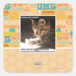 Adesivo Quadrado Sunbaff do owt do teste