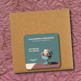 Adesivo Quadrado Sundae - Sorvete Parlor feito com o Love Sticker