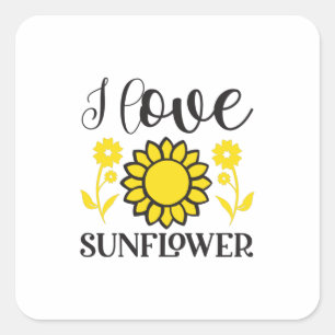Adesivo Quadrado Sunflower Lover I Love Sunflower