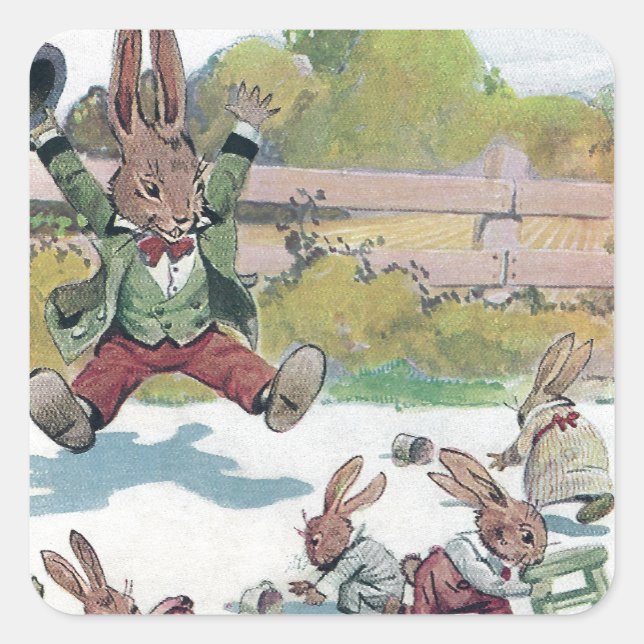 Adesivo Quadrado Sunny Bunny Grita (Frente)