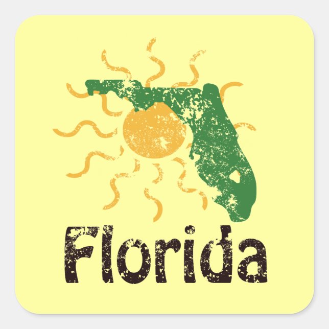 Adesivo Quadrado Sunny Florida Stickers (Frente)