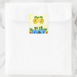 Adesivo Quadrado Sunny Lemon Floral Wedding