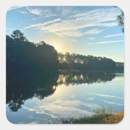 Adesivo Quadrado Sunrise Over A Georgia Lake