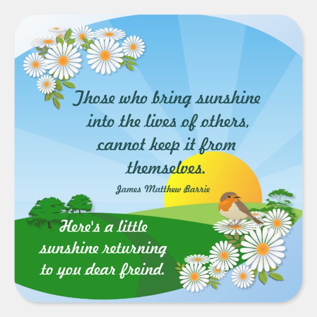 Adesivo Quadrado Sunrise ~ Vinheta de Amizade # 2 (Frente)