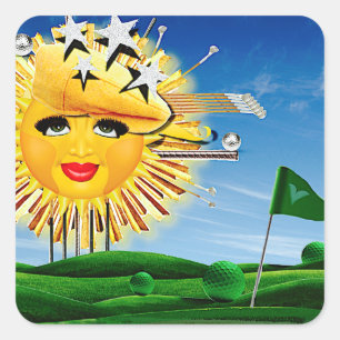 ADESIVO QUADRADO SUNS! RAIO DE SOL! DIA DO SOL DE GOLFE!