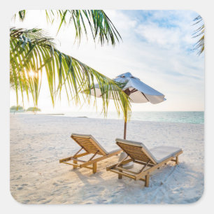 Adesivo Quadrado Sunset de praia incrível