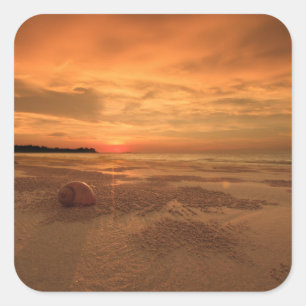 Adesivo Quadrado Sunset Em Uma Praia Tailandesa