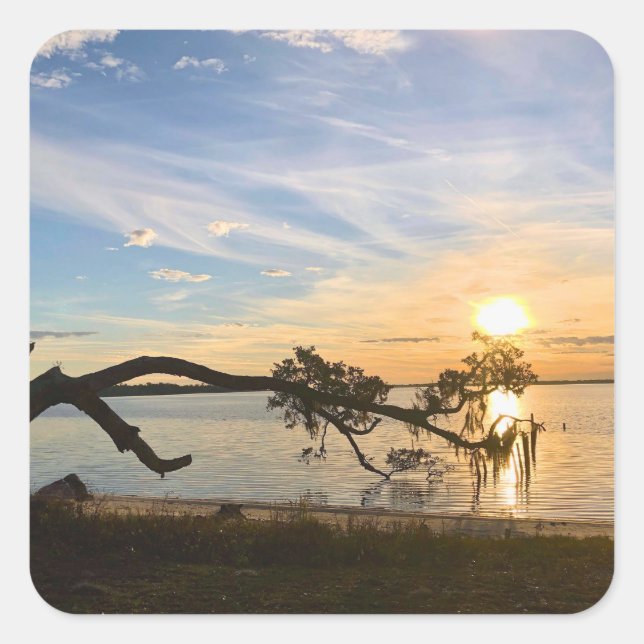 Adesivo Quadrado Sunset Over East Bay (Frente)