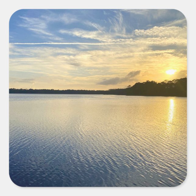 Adesivo Quadrado Sunset Over Wildcat Lake (Frente)