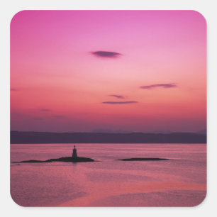 Adesivo Quadrado Sunset sobre Ilha de Skye, de Mallaig,