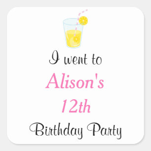 Adesivo Quadrado Sunshine e Lemonade Aniversário