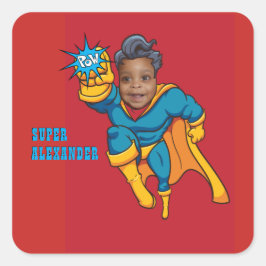 Adesivo Quadrado Super Especial Super Super-Herói