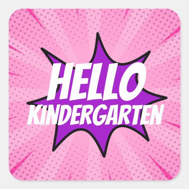 Adesivo Quadrado Super Hero Comic Primeiro Dia De Texto Personaliza (Frente)