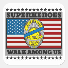 Adesivo Quadrado Super-heróis caminham entre nós