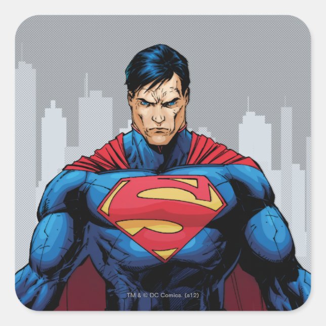 Adesivo Quadrado Super-Homem Permanente (Frente)