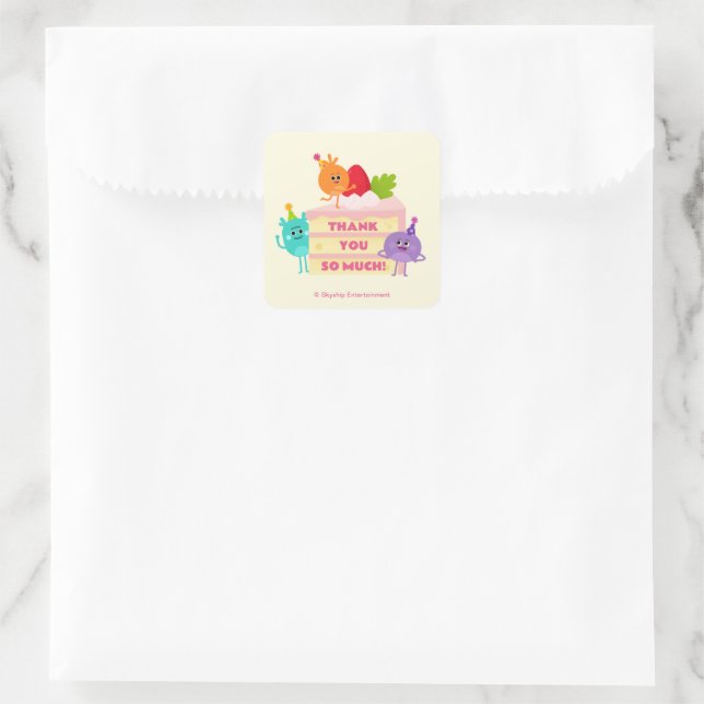 Adesivo Quadrado Super Simples | Bumble Nums Birthday Cake (Bolsa)