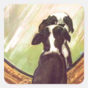Adesivo Quadrado Super Sweet Vintage Baby Boston Terrier