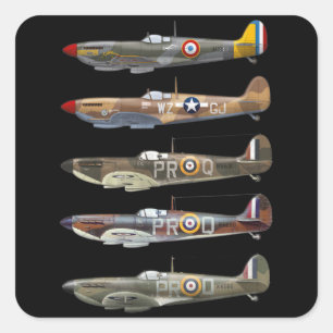 Adesivo Quadrado Supermarine Spitfire is a British WW2 fighter