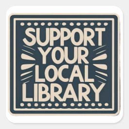 Adesivo Quadrado suporte ao quadrado da biblioteca local