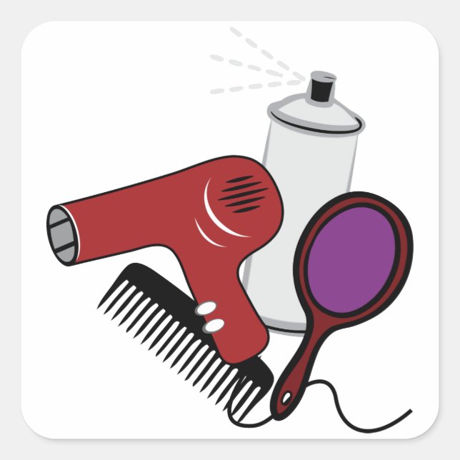 Adesivo Quadrado Suprimentos de Estilos de Cabelo (Frente)