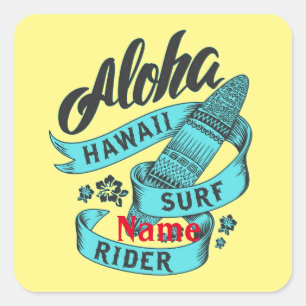 Adesivo Quadrado Surf Aloha Hawaii Rider Thunder_Cove