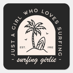 Adesivo Quadrado Surf de surfe ama mulheres surfistas citações