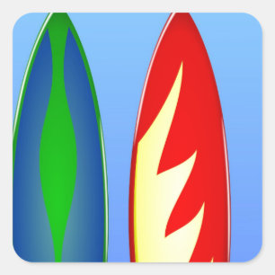 Adesivo Quadrado Surf retro das prancha