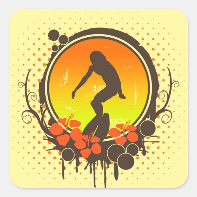 Adesivo Quadrado Surfer (Frente)