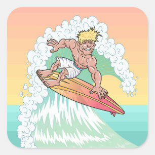 Adesivo Quadrado Surfista solar legal