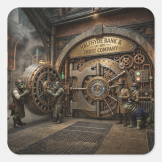 Adesivo Quadrado Surreal Image Halfhyde Bank Vault