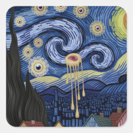 Adesivo Quadrado Surreal Starry Night Sticker
