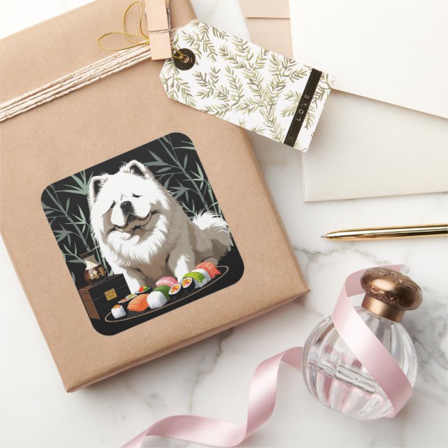 Adesivo Quadrado SUSHI ANYONE - Cream Chow  (Presentear)