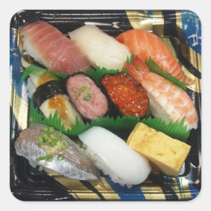 Adesivo Quadrado Sushi Box Comida Japonês