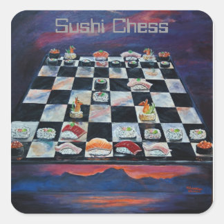 Adesivo Quadrado Sushi Chess