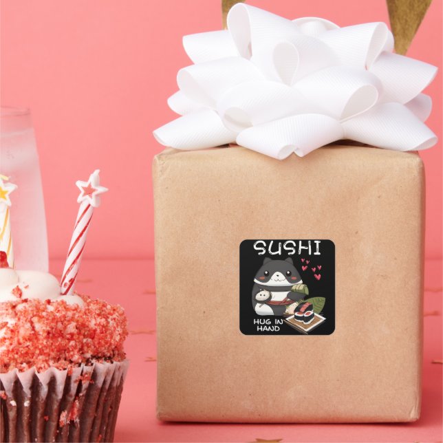 Adesivo Quadrado Sushi Hug em Mão (Festa)
